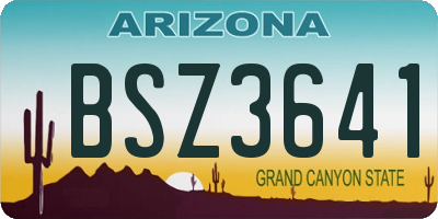 AZ license plate BSZ3641