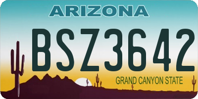 AZ license plate BSZ3642