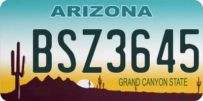 AZ license plate BSZ3645