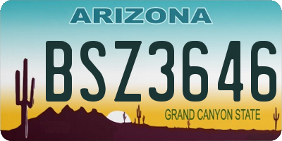 AZ license plate BSZ3646