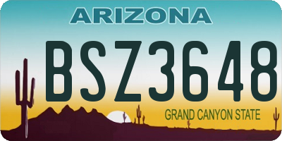 AZ license plate BSZ3648