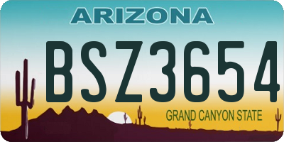 AZ license plate BSZ3654