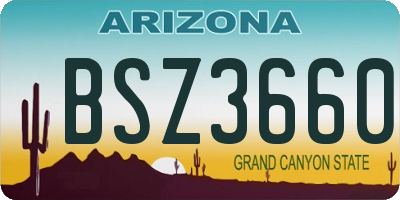 AZ license plate BSZ3660