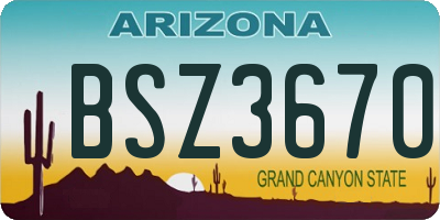 AZ license plate BSZ3670