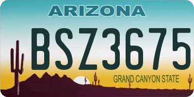 AZ license plate BSZ3675
