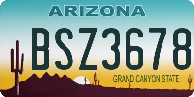 AZ license plate BSZ3678