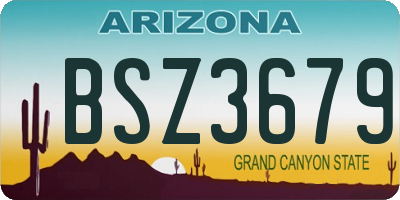 AZ license plate BSZ3679
