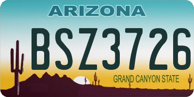 AZ license plate BSZ3726