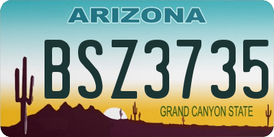 AZ license plate BSZ3735
