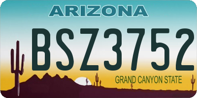 AZ license plate BSZ3752
