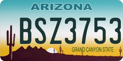 AZ license plate BSZ3753