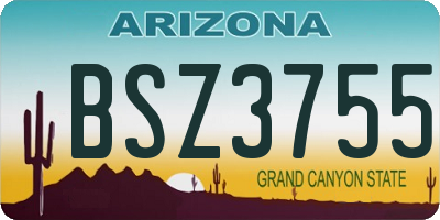 AZ license plate BSZ3755