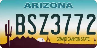 AZ license plate BSZ3772