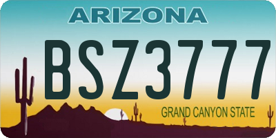 AZ license plate BSZ3777
