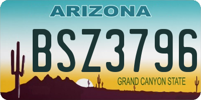 AZ license plate BSZ3796