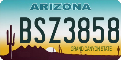 AZ license plate BSZ3858