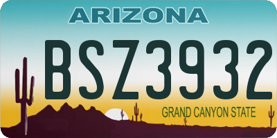 AZ license plate BSZ3932