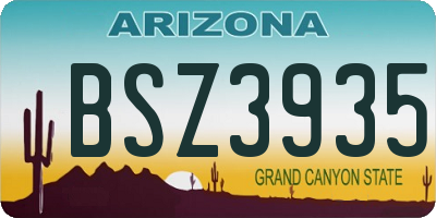 AZ license plate BSZ3935