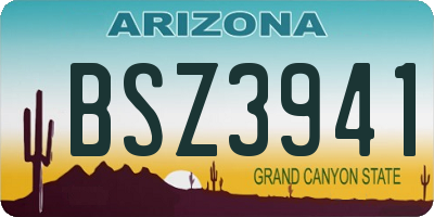 AZ license plate BSZ3941