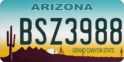 AZ license plate BSZ3988