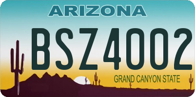 AZ license plate BSZ4002