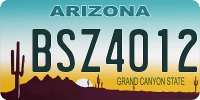 AZ license plate BSZ4012