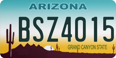 AZ license plate BSZ4015