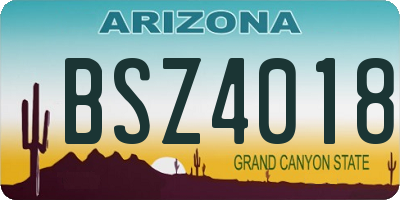 AZ license plate BSZ4018