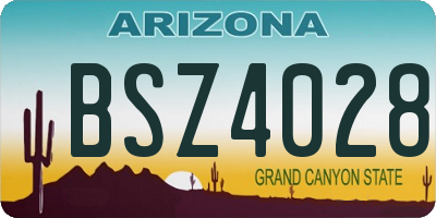 AZ license plate BSZ4028