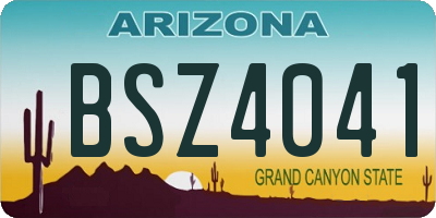 AZ license plate BSZ4041