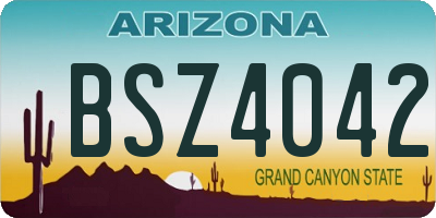 AZ license plate BSZ4042