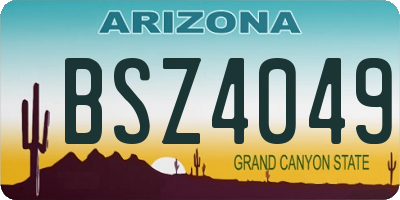 AZ license plate BSZ4049