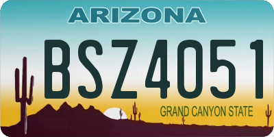 AZ license plate BSZ4051