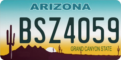 AZ license plate BSZ4059