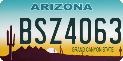 AZ license plate BSZ4063