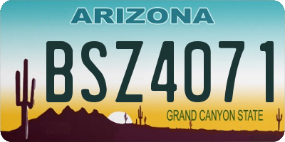 AZ license plate BSZ4071