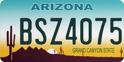 AZ license plate BSZ4075