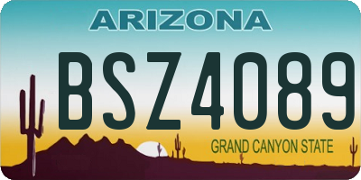 AZ license plate BSZ4089