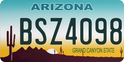 AZ license plate BSZ4098