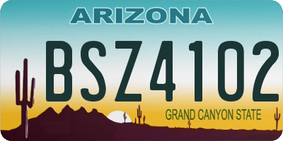 AZ license plate BSZ4102