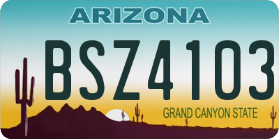 AZ license plate BSZ4103