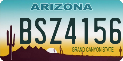 AZ license plate BSZ4156