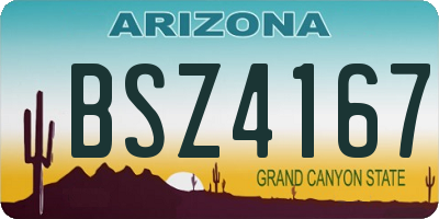 AZ license plate BSZ4167