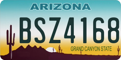 AZ license plate BSZ4168