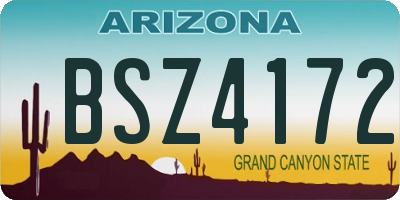 AZ license plate BSZ4172