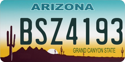 AZ license plate BSZ4193