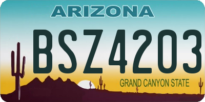 AZ license plate BSZ4203