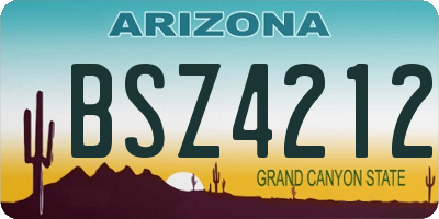 AZ license plate BSZ4212