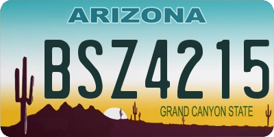 AZ license plate BSZ4215