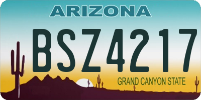 AZ license plate BSZ4217